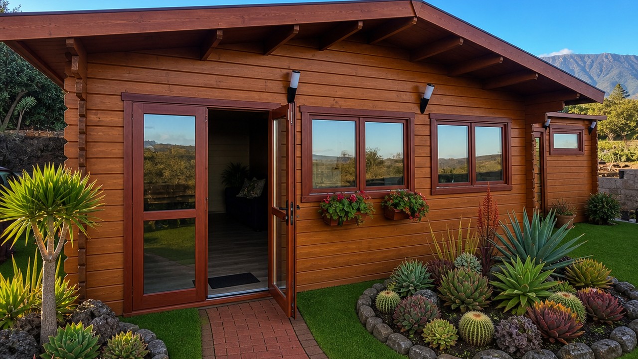 CASA DE MADERA MODELO CANDELARIA 3 ESTANCIAS 45mm 12000 X 600 cm