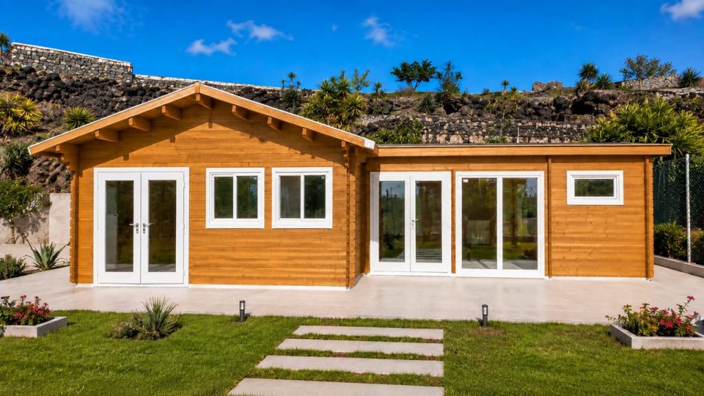 CASA DE MADERA MODELO CANDELARIA 3 ESTANCIAS 45mm 12000 X 600 cm