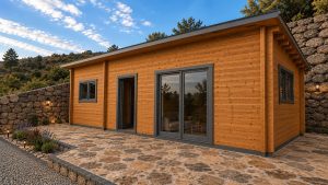 Casa de Madera Modelo La Laguna 5 ESTANCIAS 44mm 595x850 cm