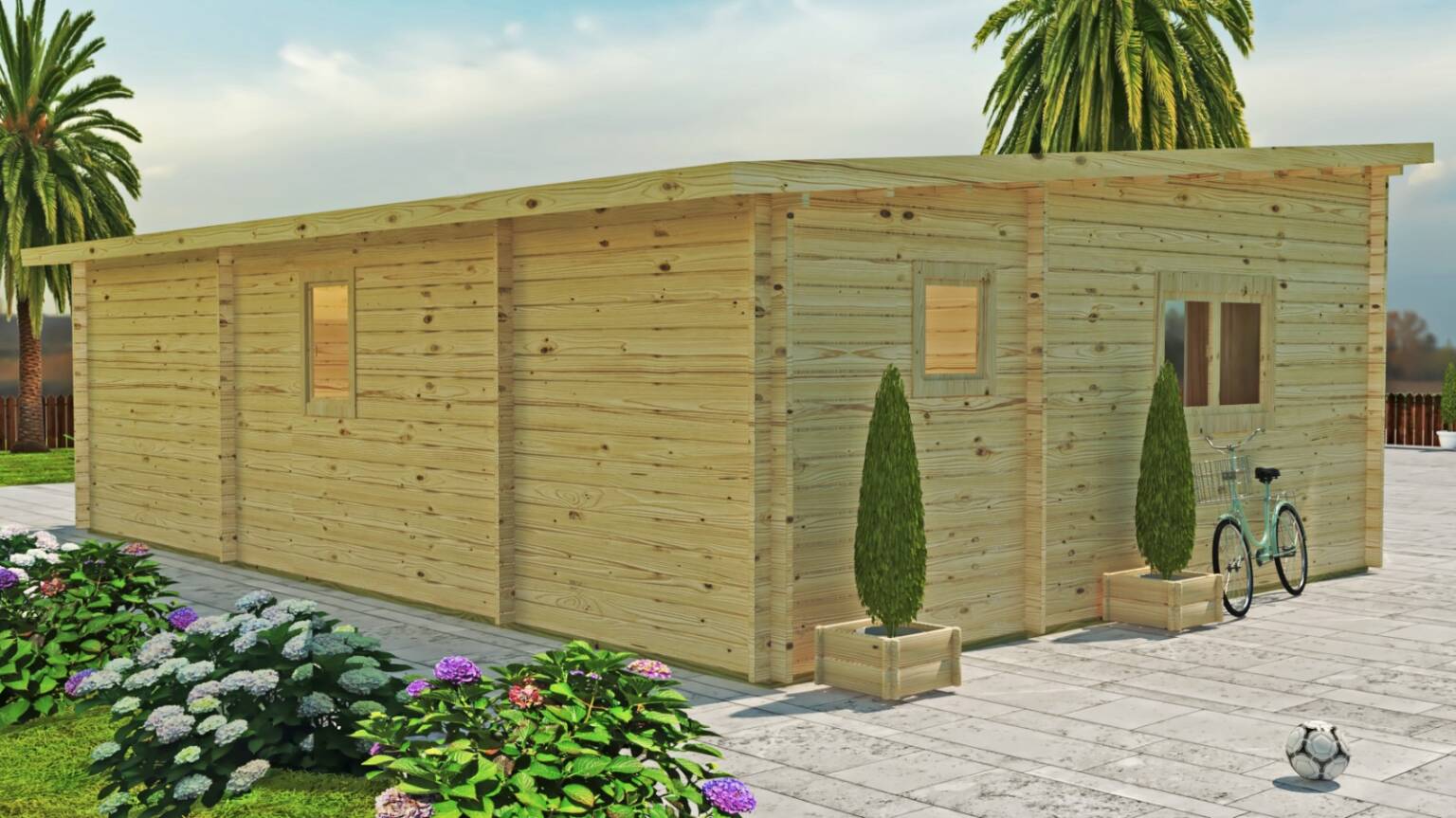 Casa de madera Modelo La Laguna 5 ESTANCIAS 45mm 595x850 cm