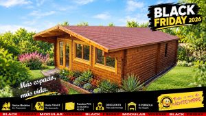 CASA DE MADERA MODELO CANARIAS 70mm 595X800 + 140 cm