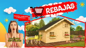 CASITA DE MADERA INFANTIL MODELO IBALLA 16 mm, 200x180 cm