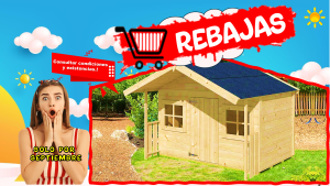 CASITA DE MADERA INFANTIL MODELO TELMA 16 mm 179x119+60 cm
