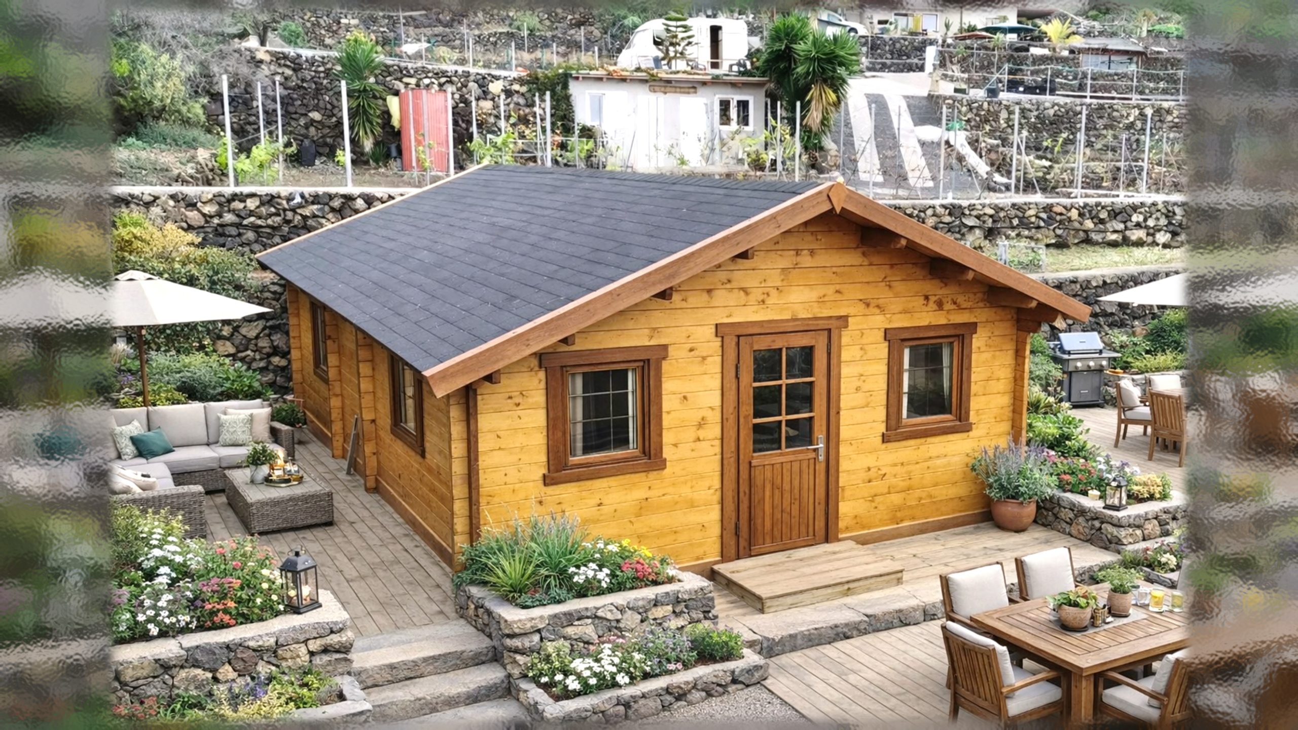 CASA DE MADERA MODELO TENERIFE CON 4 ESTANCIA 44mm 532x702 cm