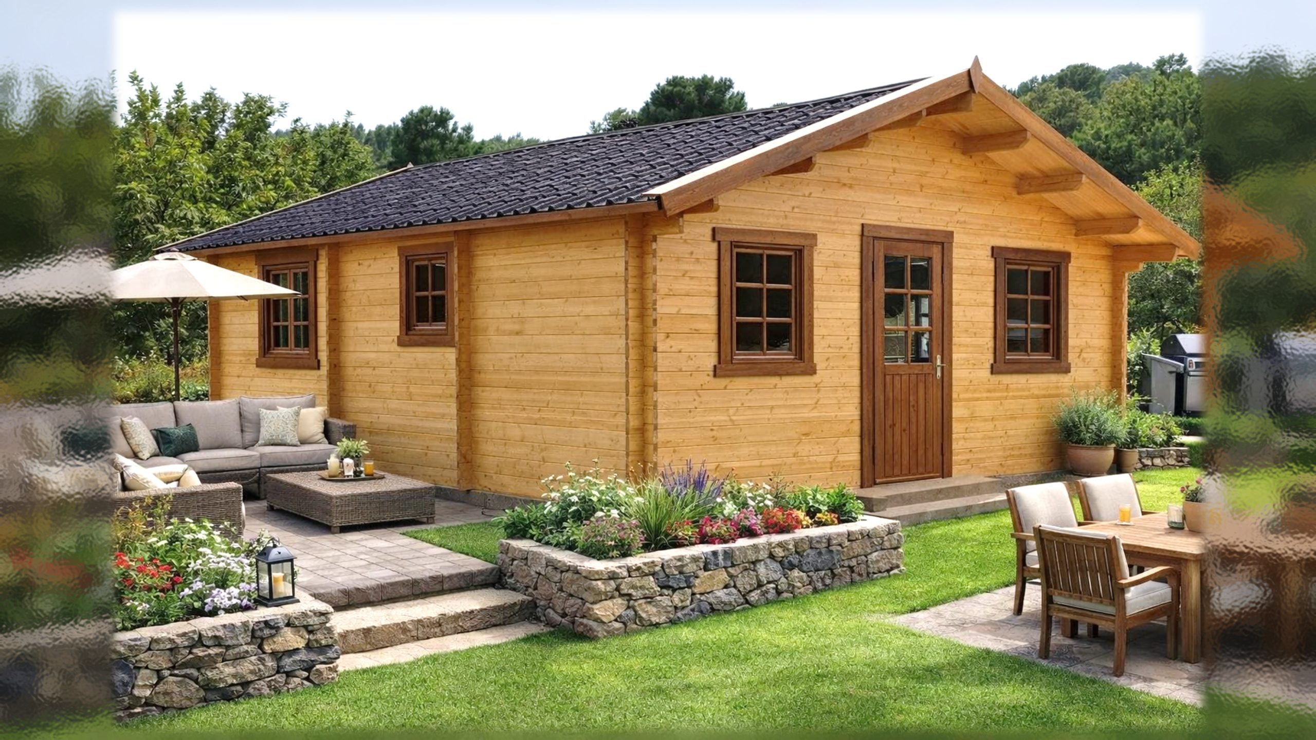 CASA DE MADERA MODELO TENERIFE CON 4 ESTANCIA 44mm 532x702 cm