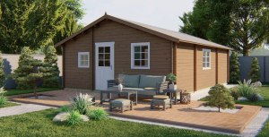 CASA DE MADERA MODELO TIJARAFE 5 ESTANCIAS 45mm 595X808 cm