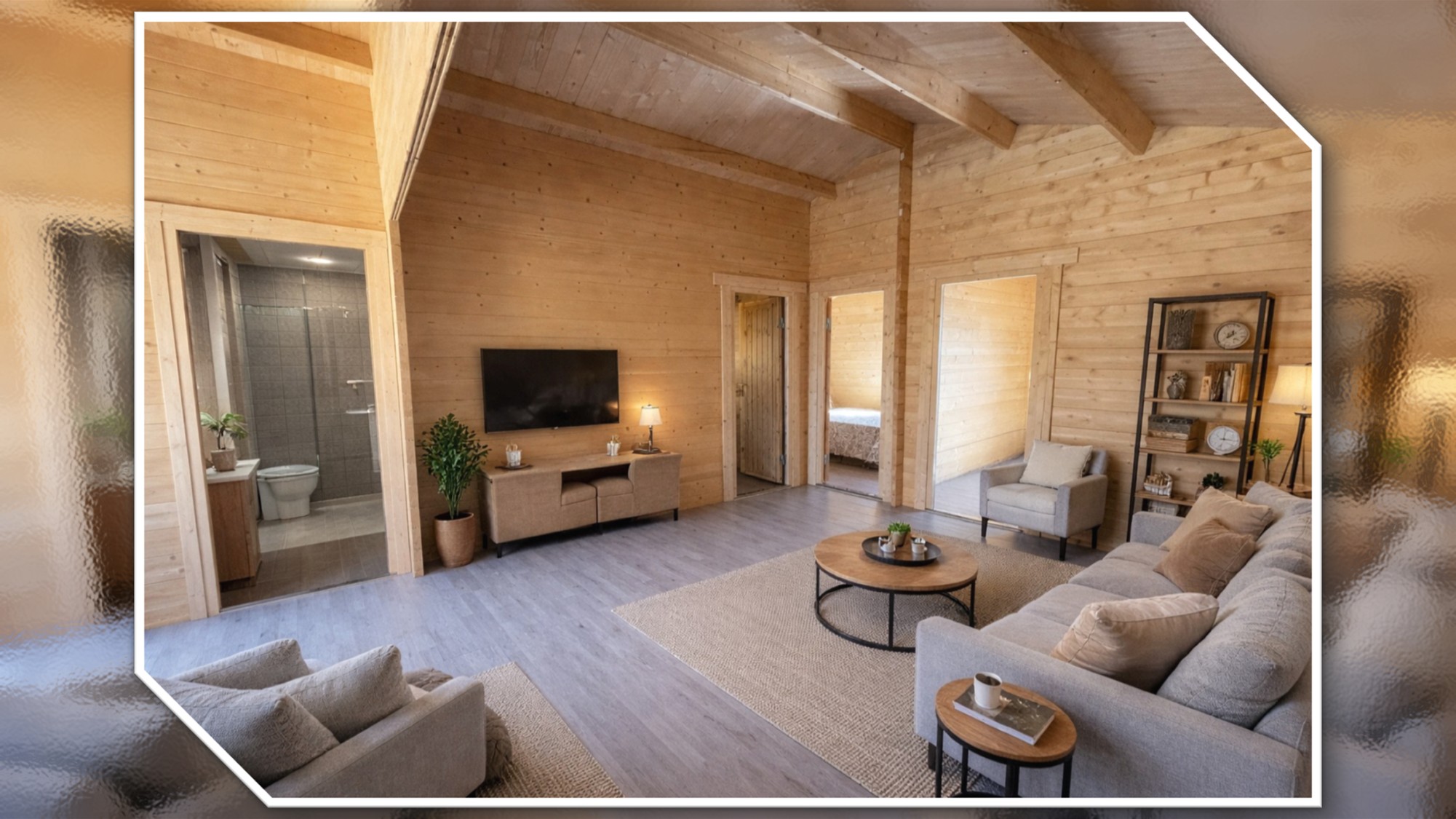 CASA DE MADERA MODELO TIJARAFE 5 ESTANCIAS 45mm 595X808 cm