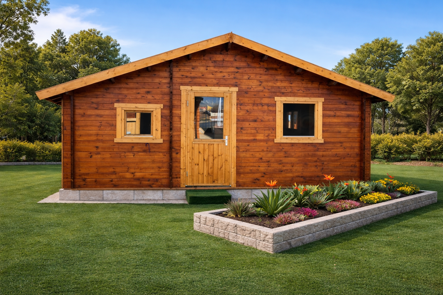 CASA DE MADERA MODELO TIJARAFE 5 ESTANCIAS 45mm 595X808 cm