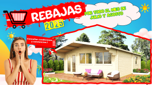 CASA DE MADERA MODELO CANARIAS 70mm 595X800 + 140 cm