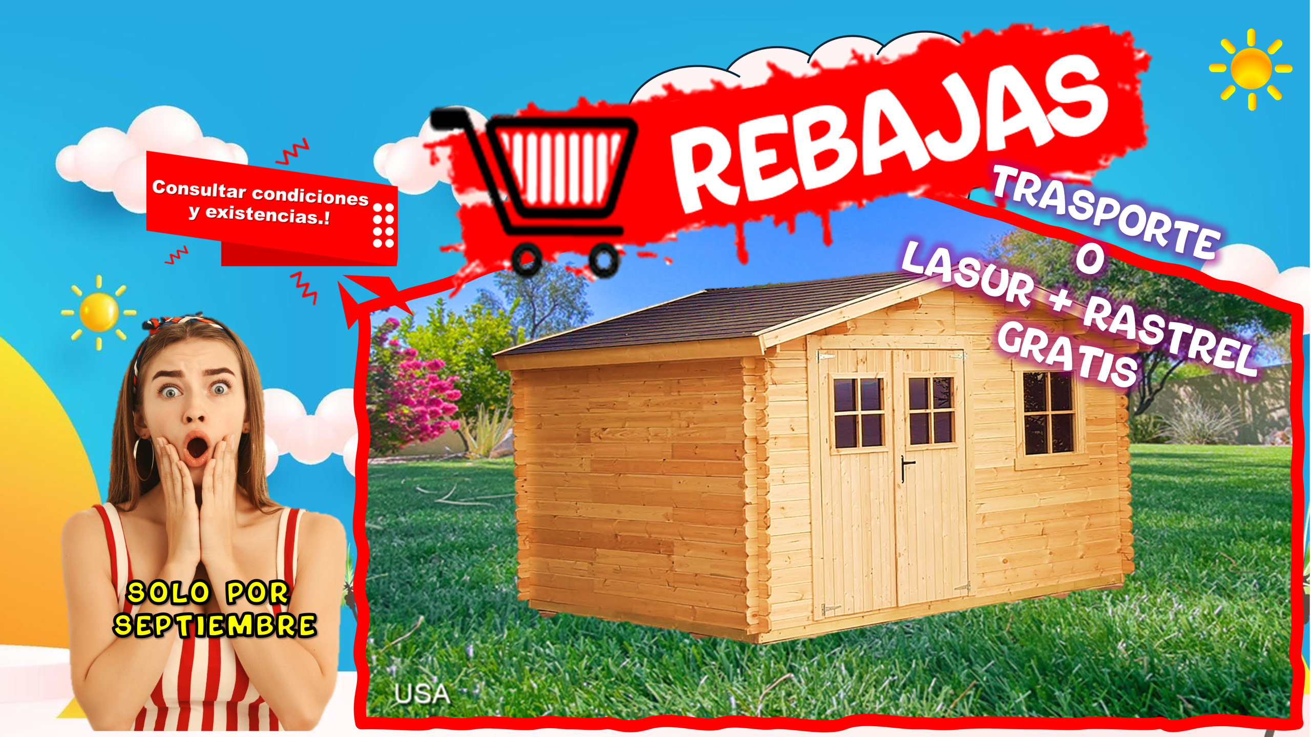 CASETA MADERA MODELO JABLE 28mm 400X300