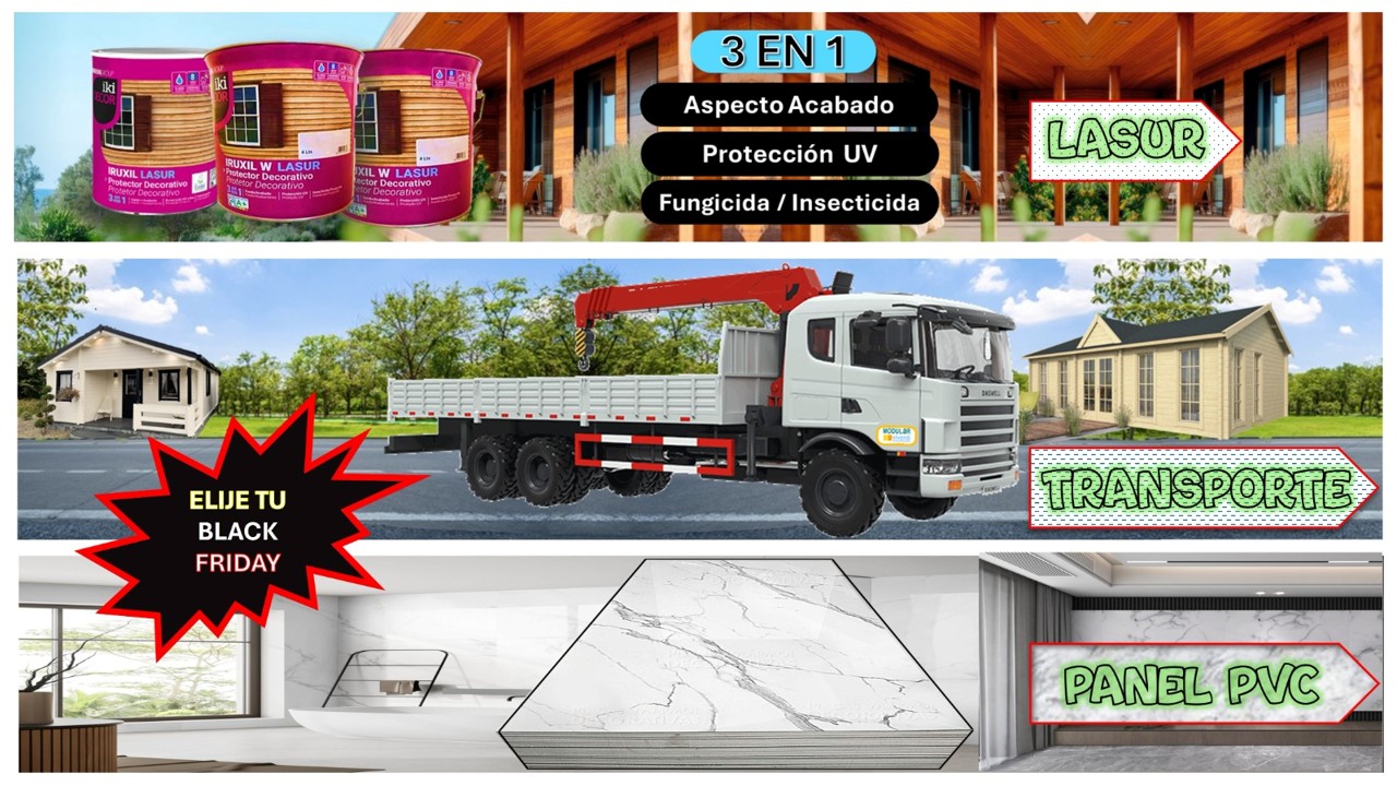 CASA ARINAGA CON 4 HABITACIONES 2 BAÑOS Y SALON-COCINA -1404 X 532 TECHO PLANO- DE 44MM