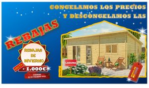 Casa de madera Modelo La Laguna 3 Habitaciones 45mm 595x850 cm