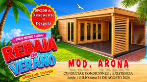 CASA Mod. ARONA CON PORCHE FRONTAL-400X490+400 CMS - 58MM-