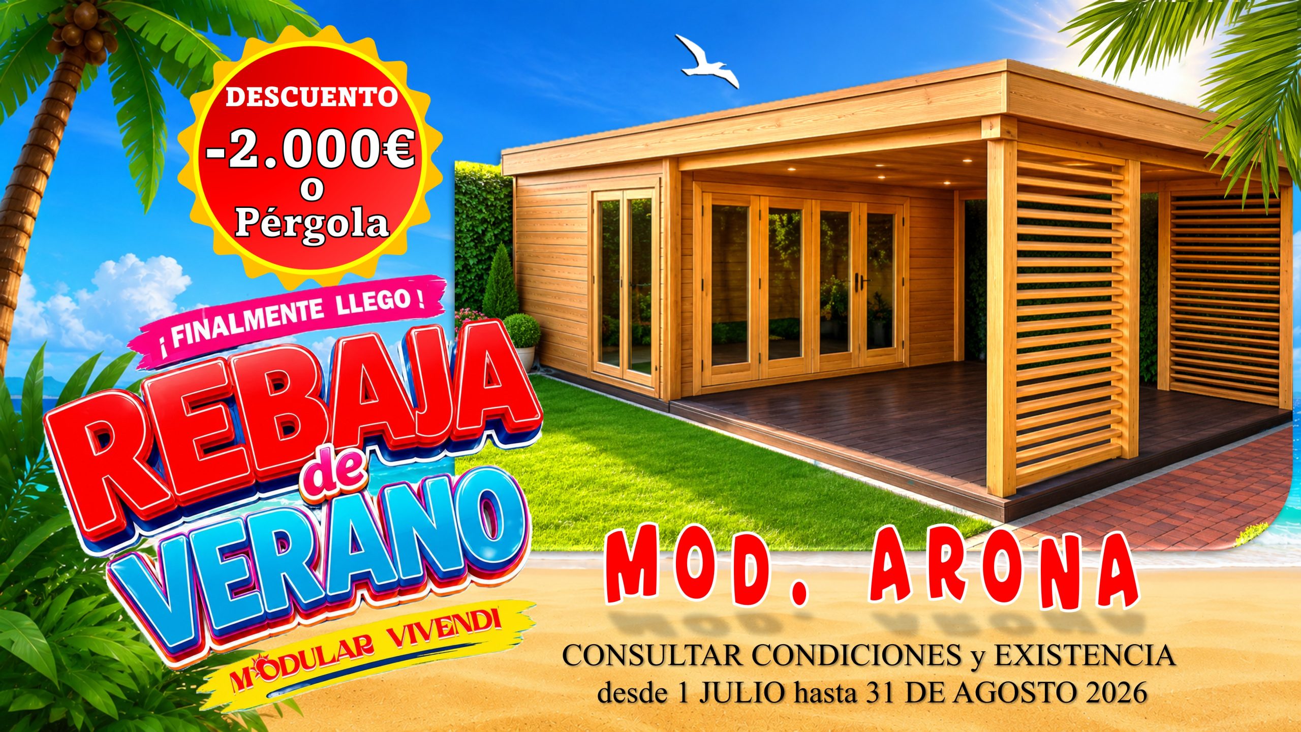 CASA Mod. ARONA CON PORCHE FRONTAL-400X490+400 CMS - 58MM-