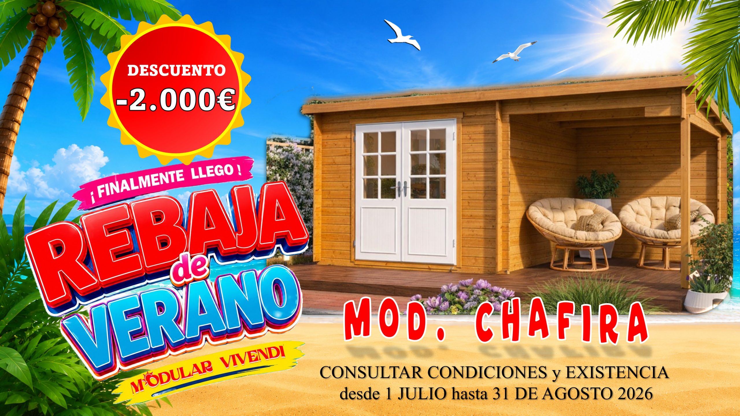 CASAS PREFABRICADAS CHAFIRAS 2 ESTANCIA 500X300  - 28MM