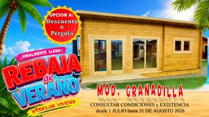 CASA GRANADILLA 4 ESTANCIAS 702X532 TECHO PLANO- DE 44MM