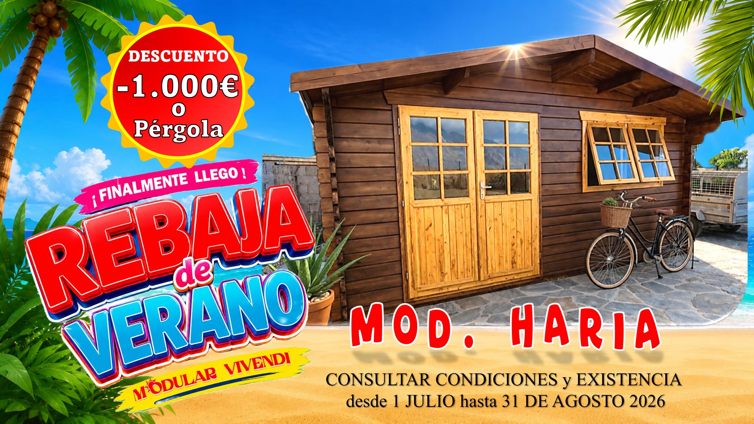 CASA MADERA MODELO HARIA 45mm 500X500 +70cm