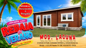 Casa de madera Modelo La Laguna 5 ESTANCIAS 44mm 595x850 cm