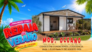 CASA MADERA MODELO OCEANO 3 ESTANCIAS 45mm 600X400+185 cm. 24 + 12 m2
