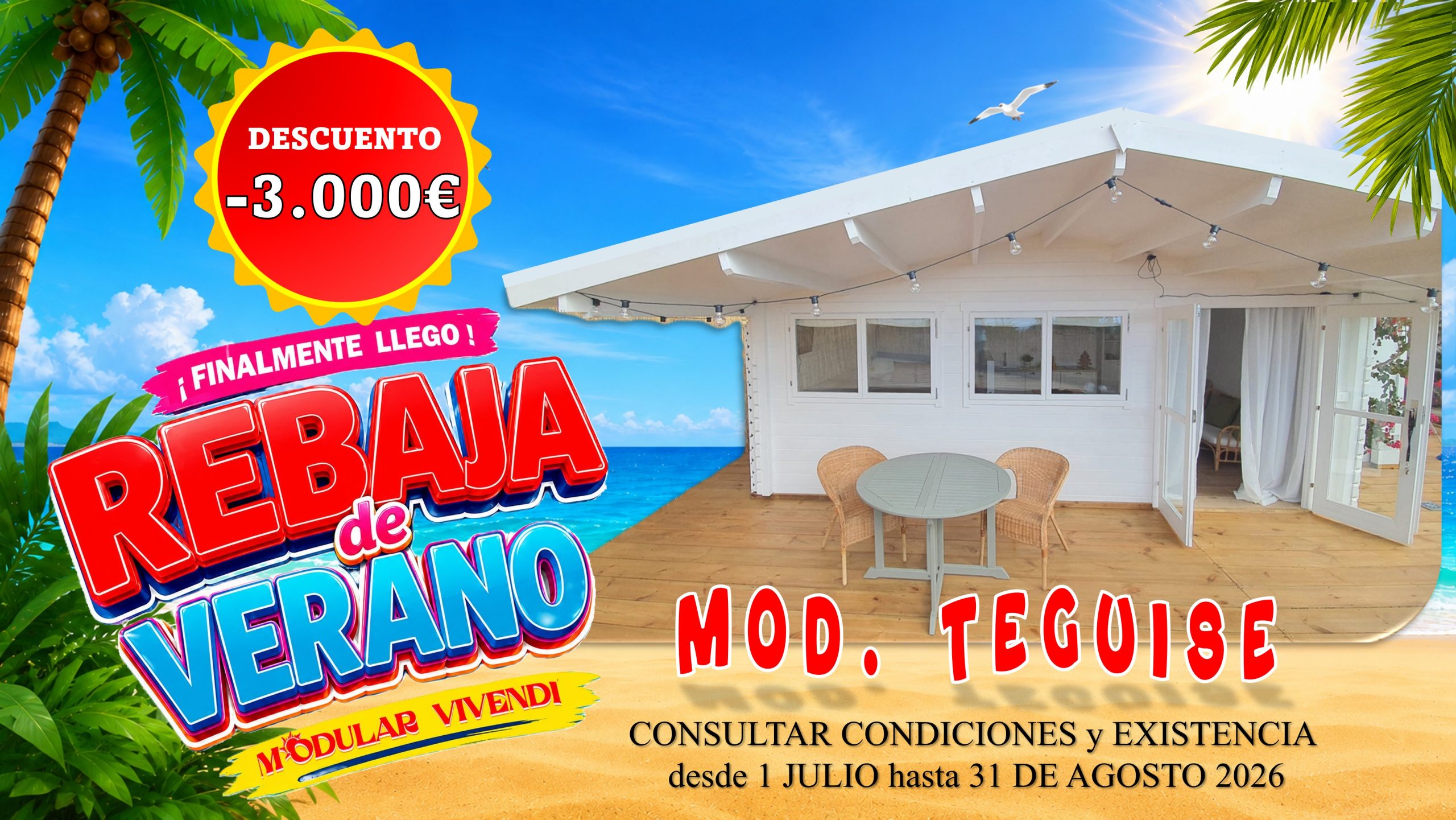 CASA MADERA MODELO TEGUISE 45mm 595X400 +185cm