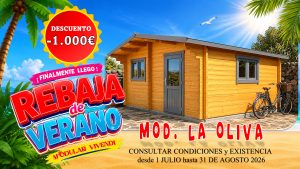 CASA MADERA MODELO LA OLIVA 3 ESTANCIAS 45mm 600X500 +75cm