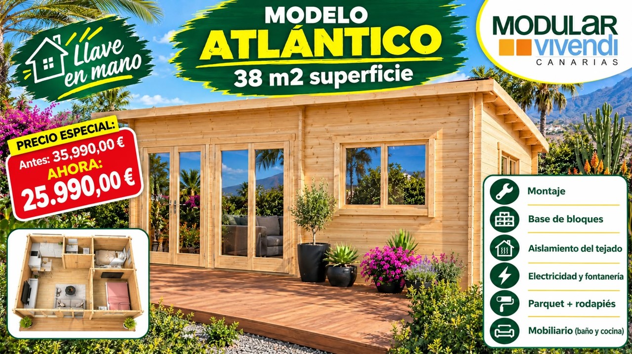 CASA ATLANTICO - PROMOCION - 4 ESTANCIAS 702X532 TECHO PLANO- DE 44MM